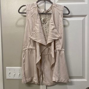 NWT Maurice’s Linen Drapped Crochet Vest - LG